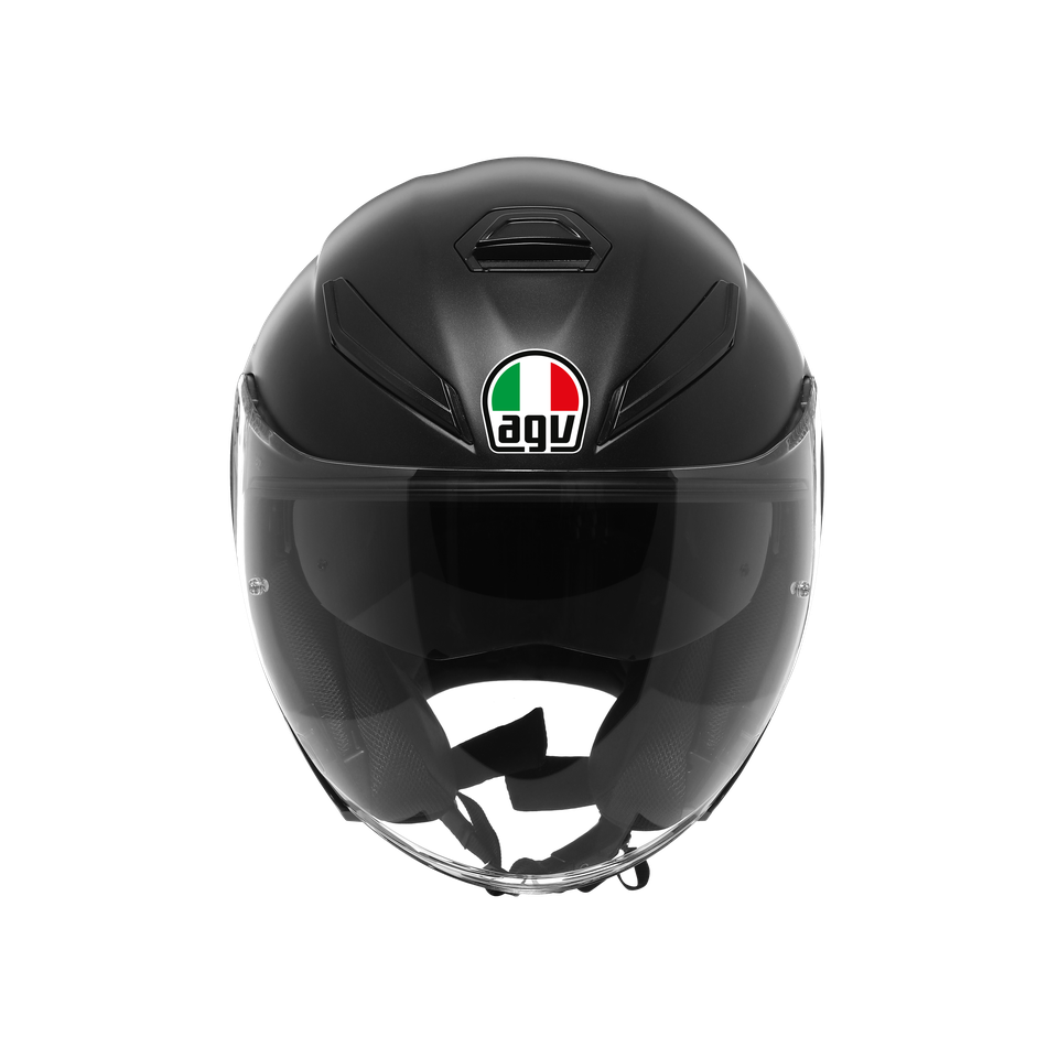 K5 JET EVO MONO MATT BLACK - MOTORBIKE OPEN FACE HELMET E2206