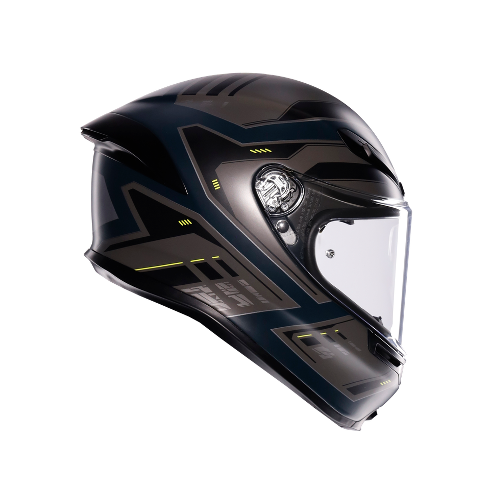 K6 S ENHANCE MATT GREY/YELLOW FLUO - MOTORBIKE FULL FACE HELMET E2206