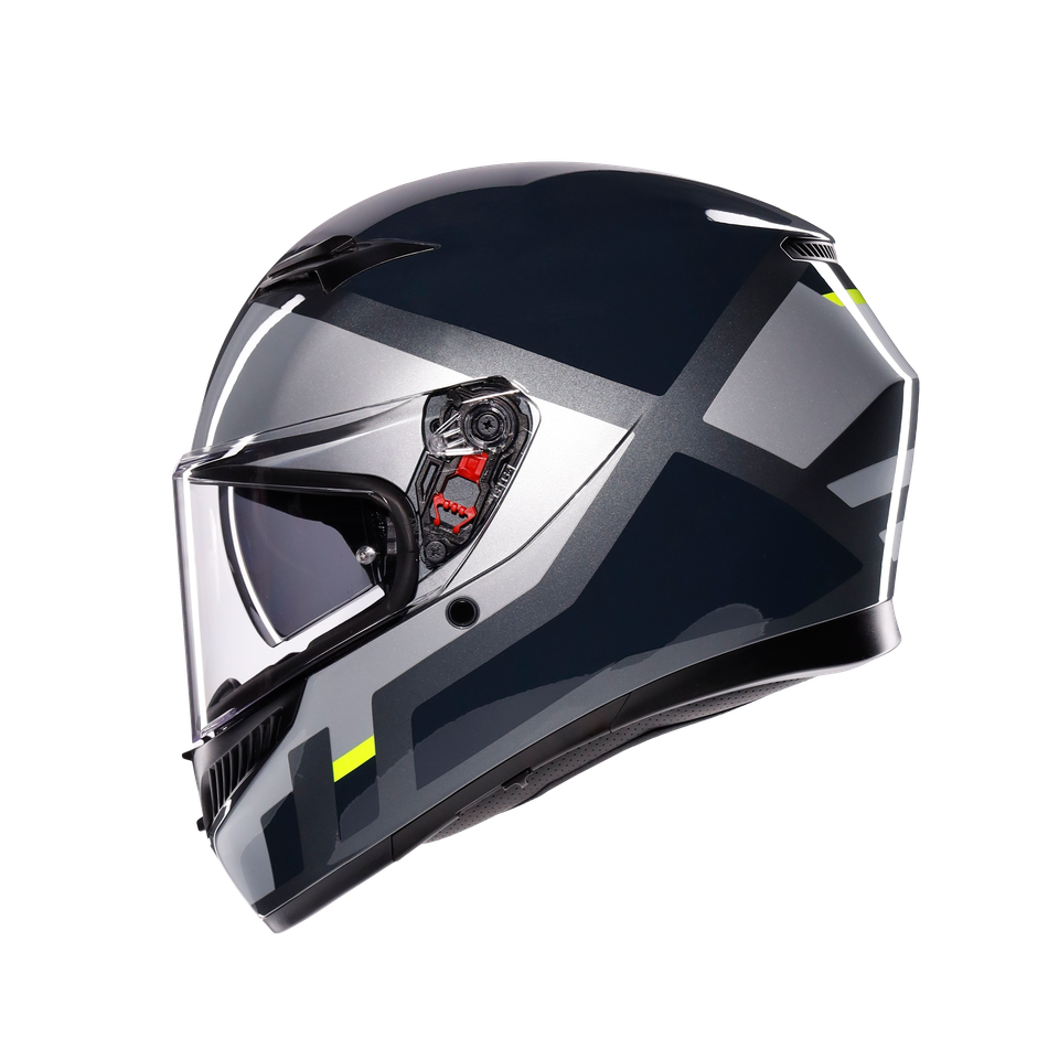 K3 SHADE GREY/YELLOW FLUO - MOTORBIKE FULL FACE HELMET E2206