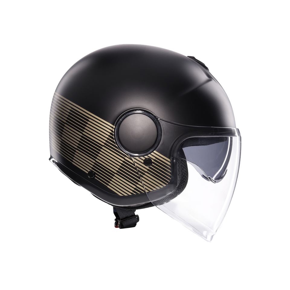 ETERES PONZA MATT BLACK/GOLD - MOTORBIKE OPEN FACE HELMET E2206