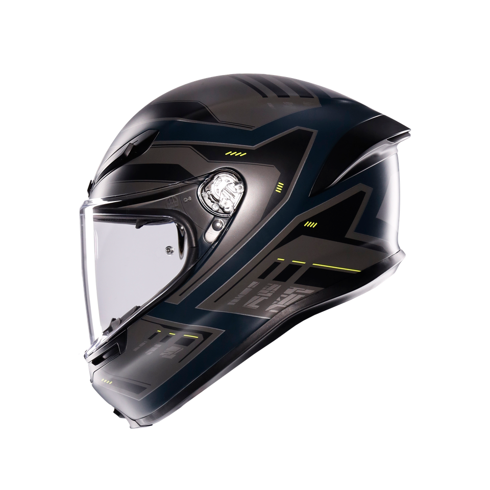 K6 S ENHANCE MATT GREY/YELLOW FLUO - MOTORBIKE FULL FACE HELMET E2206