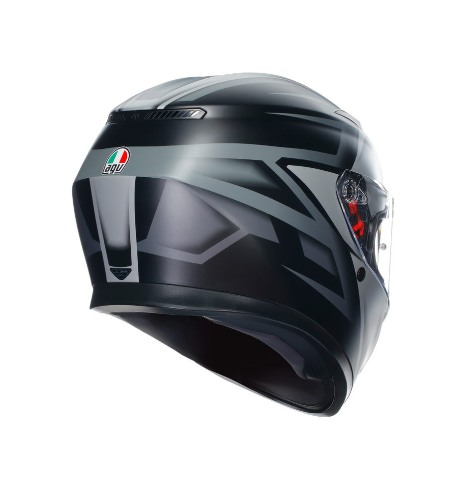 K3 COMPOUND MATT BLACK/GREY - MOTORBIKE FULL FACE HELMET E2206