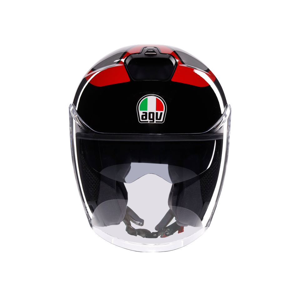 IRIDES MOTORBIKE OPEN FACE HELMET E2206 - VALENZA MATT GREY/BLACK/RED