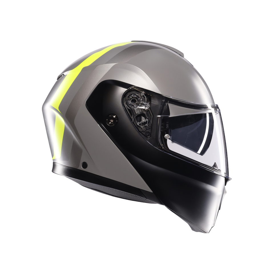 STREETMODULAR RESIA MATT GREY/BLACK/YEL FLUO - MOTORBIKE FLIP UP HELMET E2206