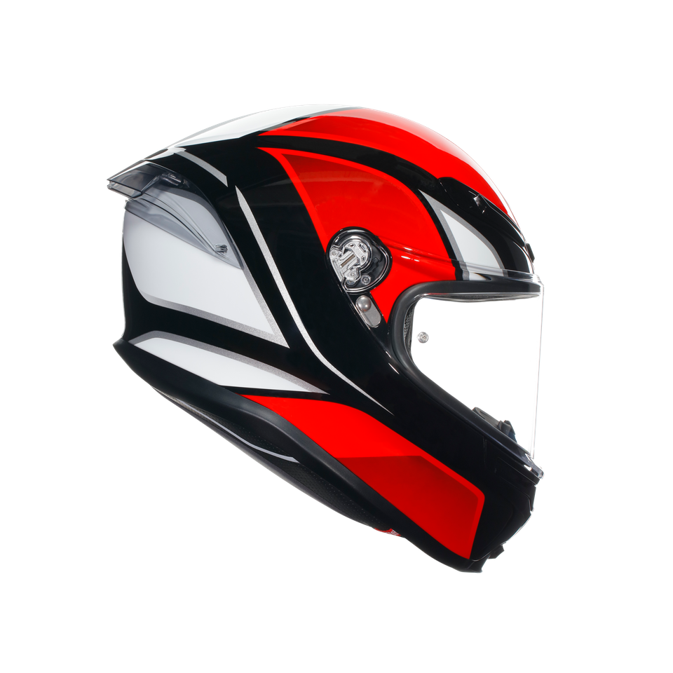 K6 S HYPHEN BLACK/RED/WHITE - MOTORBIKE FULL FACE HELMET E2206