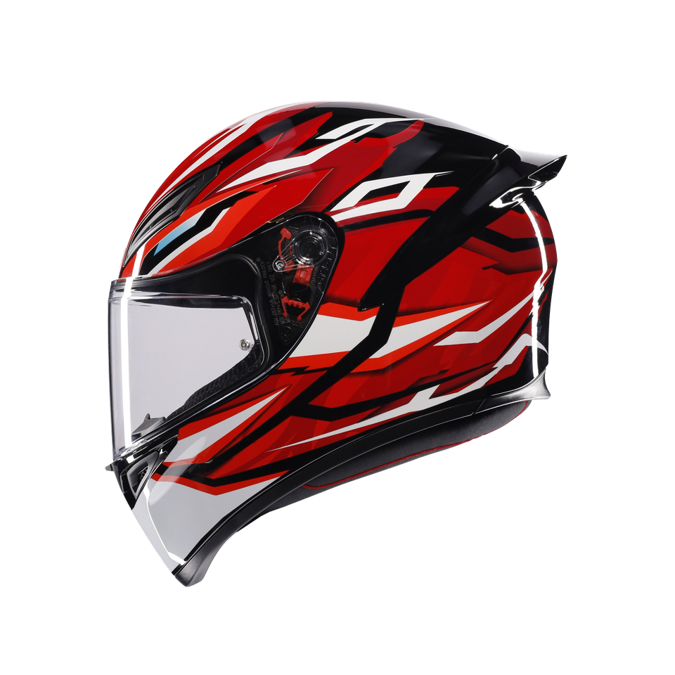 K1 S LION BLACK/RED/WHITE - MOTORBIKE FULL FACE HELMET E2206