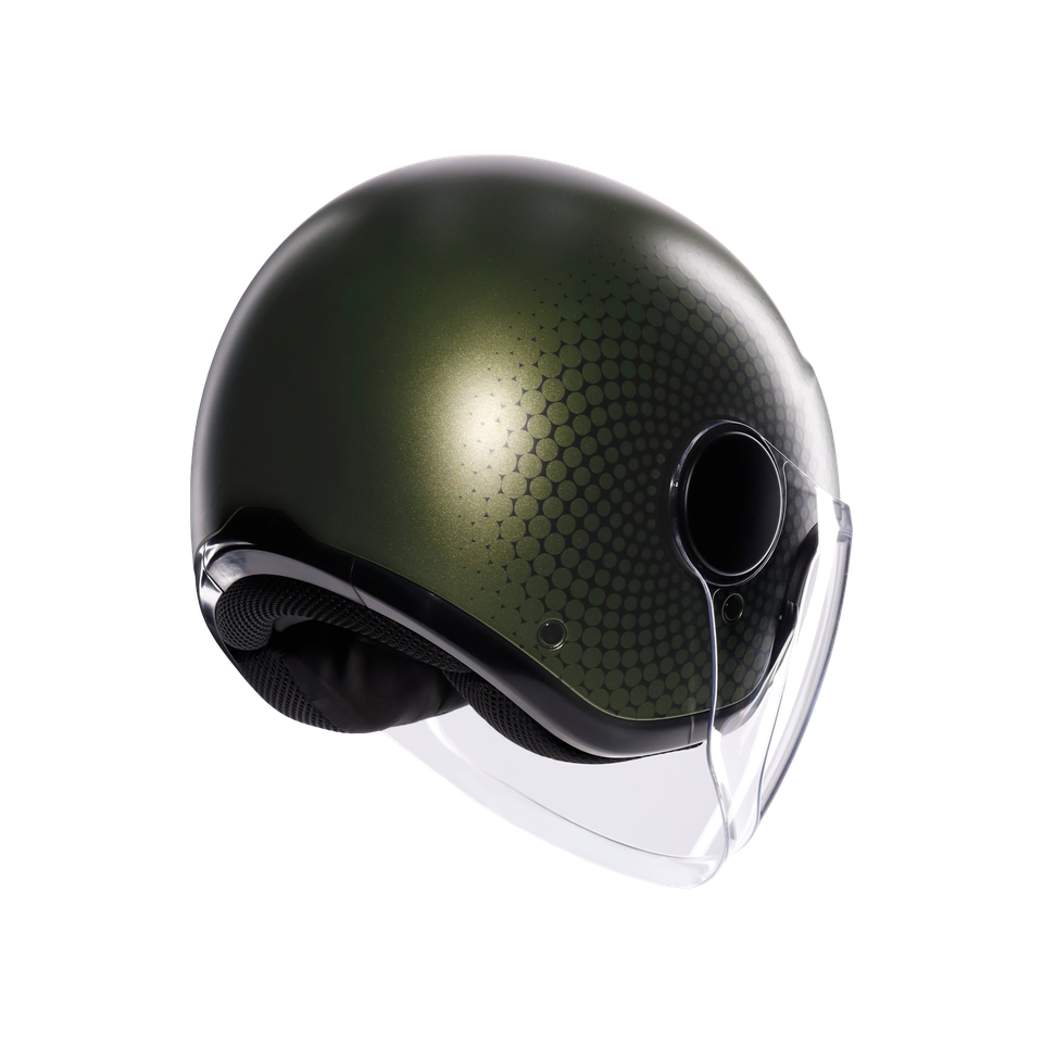 ETERES ANDORA MATT GREEN/BLACK - MOTORBIKE OPEN FACE HELMET E2206