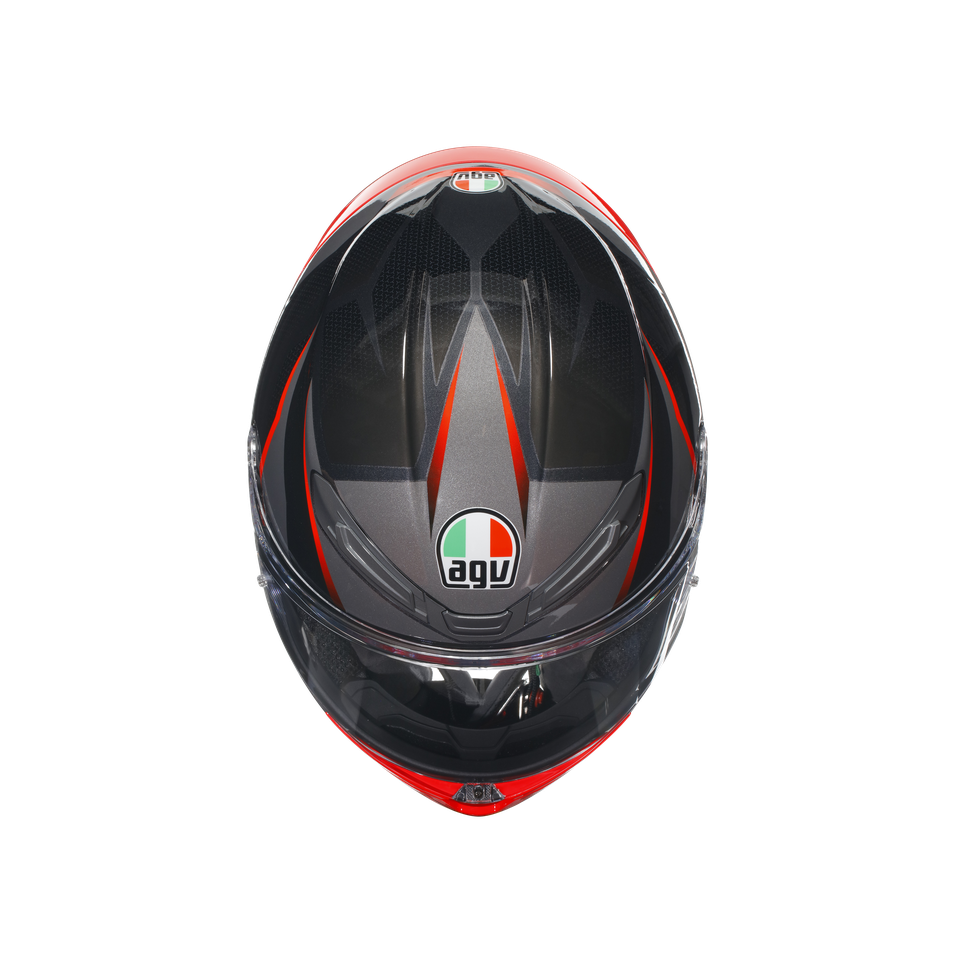 K6 S SLASHCUT BLACK/GREY/RED - MOTORBIKE FULL FACE HELMET E2206