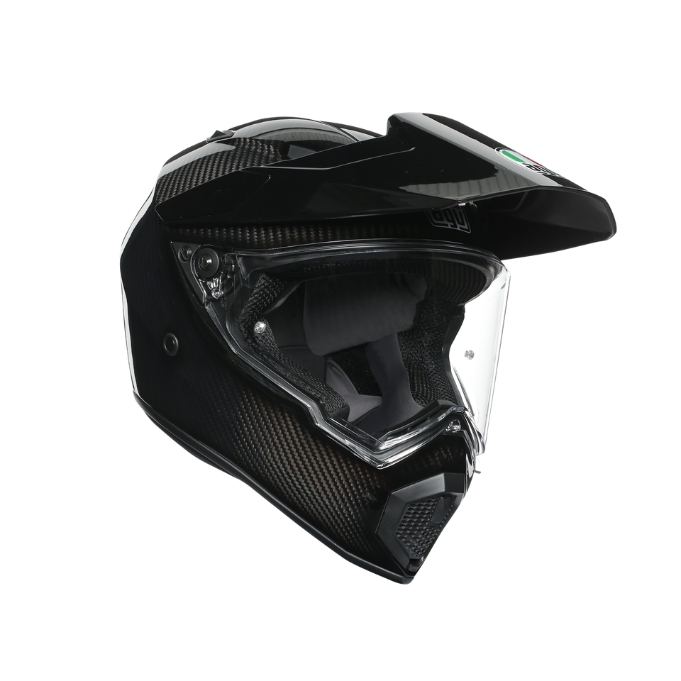 AX9 MONO GLOSSY CARBON - MOTORBIKE FULL FACE HELMET E2206