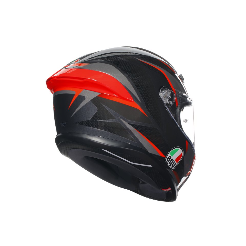 K6 S SLASHCUT BLACK/GREY/RED - MOTORBIKE FULL FACE HELMET E2206