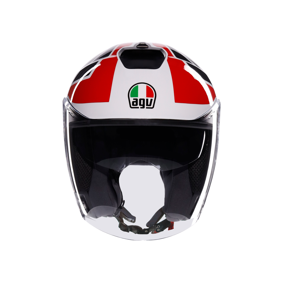IRIDES TOLOSA BLACK/GREY/RED - MOTORBIKE OPEN FACE HELMET E2206