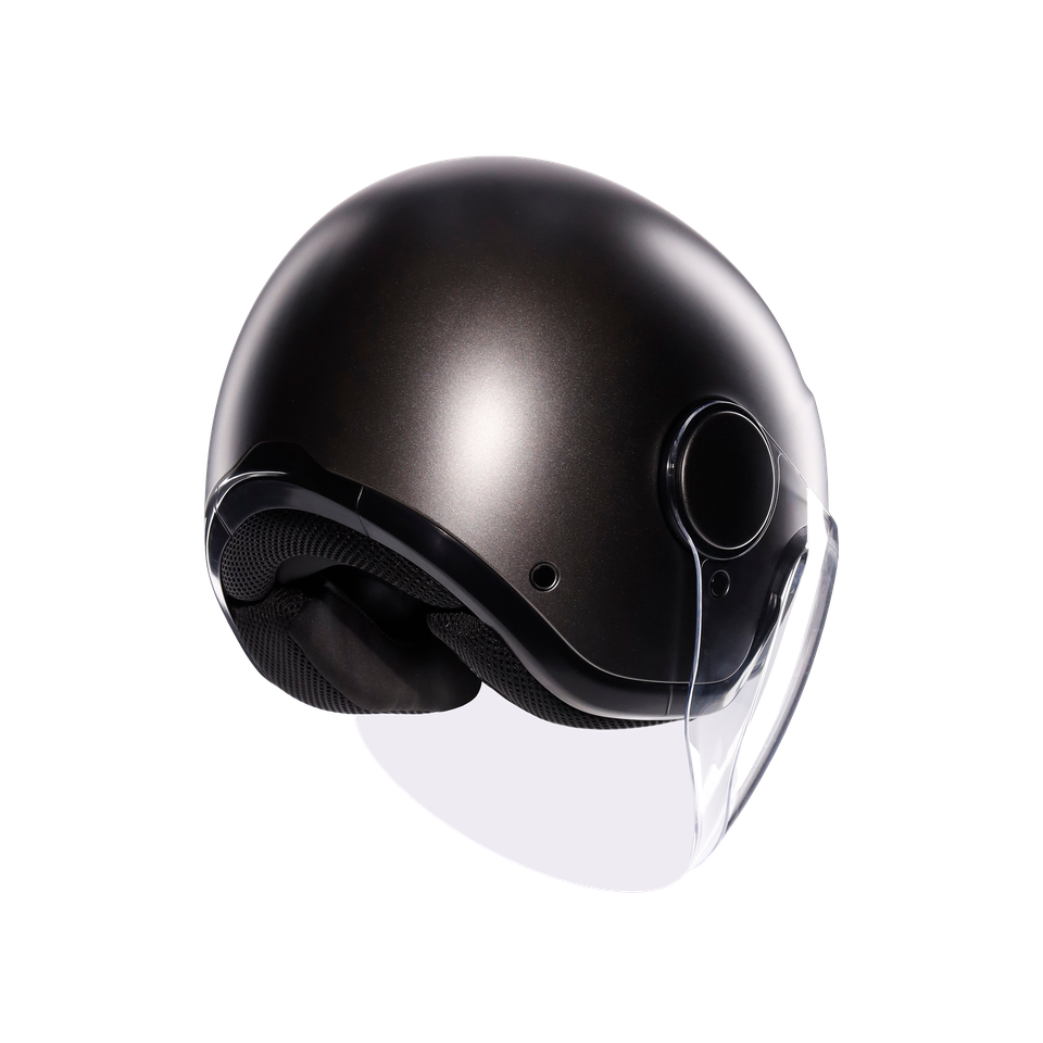 ETERES MONO MATT ASFALTO GREY - MOTORBIKE OPEN FACE HELMET E2206