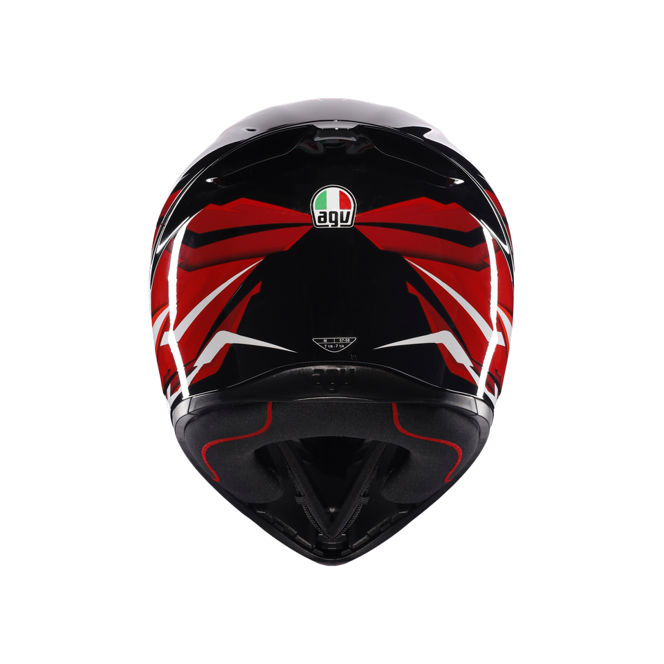 K1 S LION BLACK/RED/WHITE - MOTORBIKE FULL FACE HELMET E2206