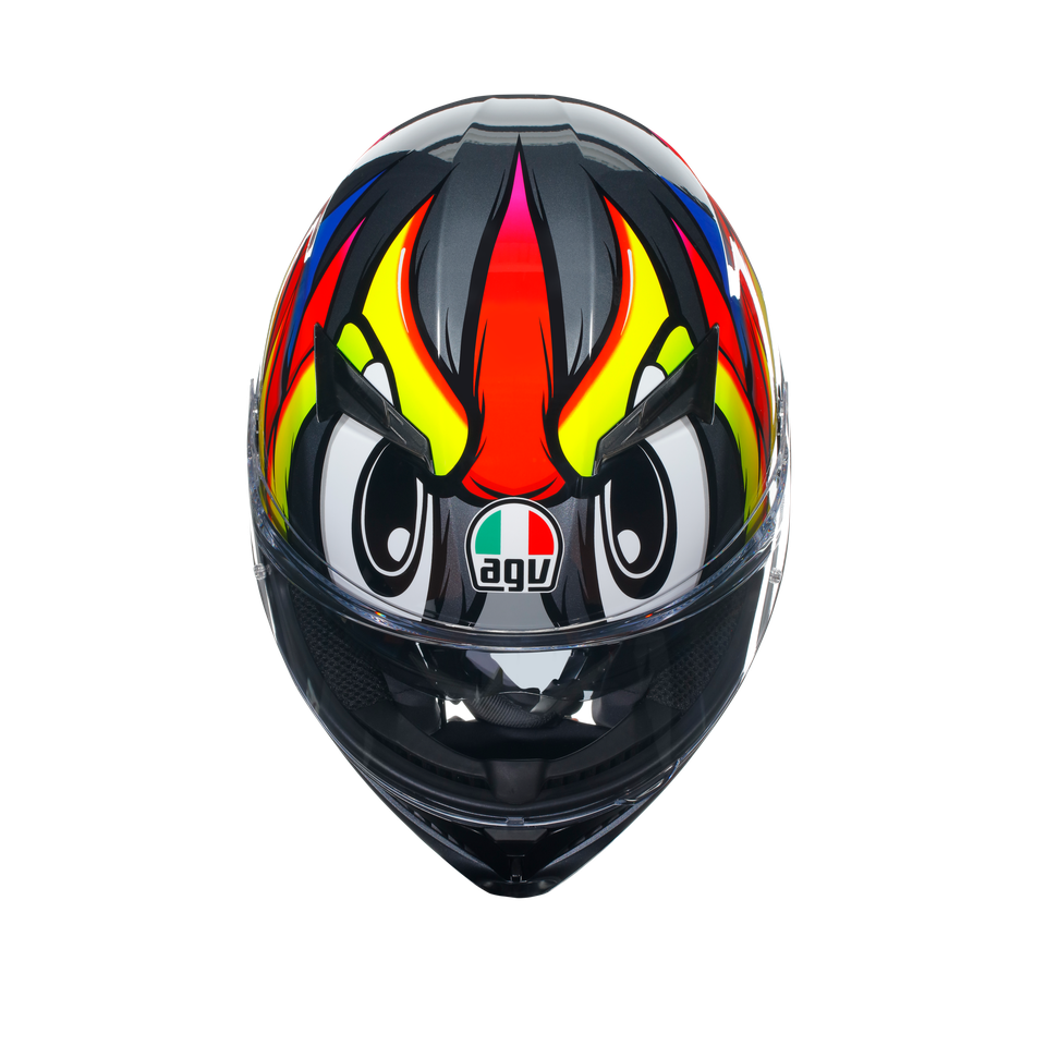 K3 BIRDY 2.0 GREY/YELLOW/RED - MOTORBIKE FULL FACE HELMET E2206