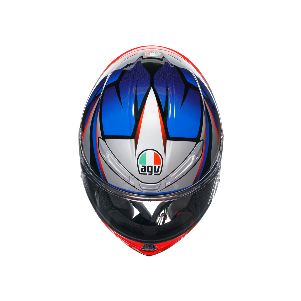 K6 S SLASHCUT BLACK/BLUE/RED - MOTORBIKE FULL FACE HELMET E2206