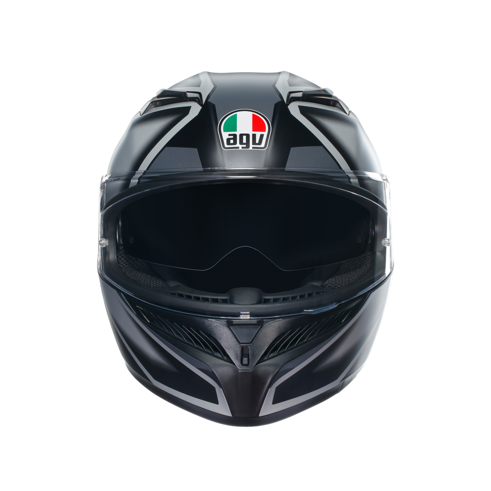 K3 COMPOUND MATT BLACK/GREY - MOTORBIKE FULL FACE HELMET E2206
