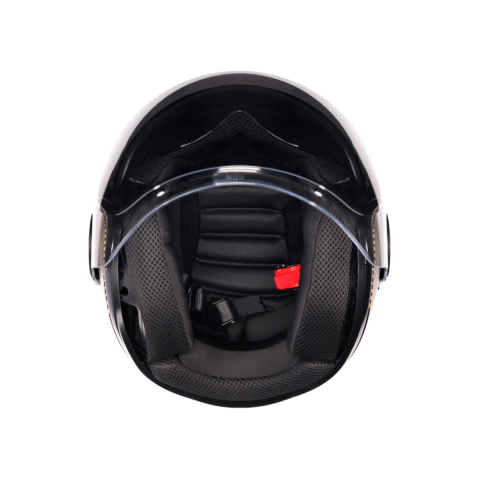 ETERES PONZA MATT BLACK/GOLD - MOTORBIKE OPEN FACE HELMET E2206