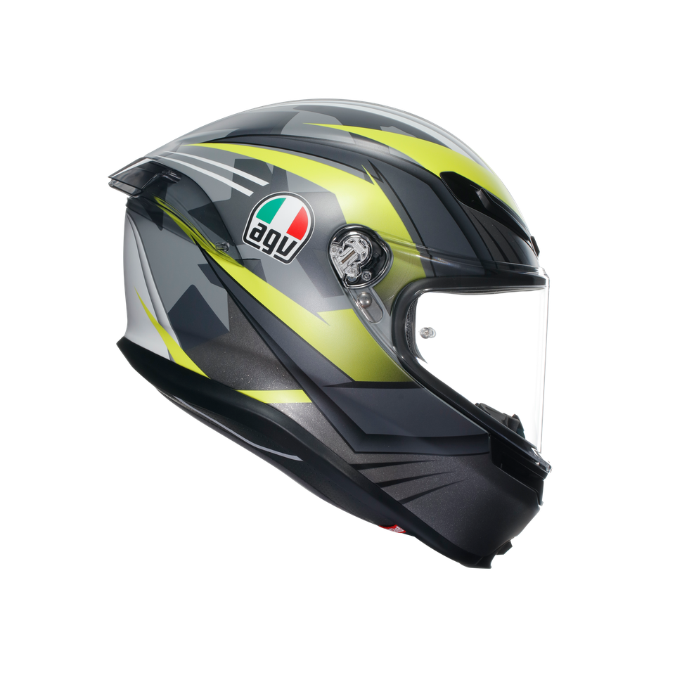 K6 S EXCITE MATT CAMO/YELLOW FLUO - MOTORBIKE FULL FACE HELMET E2206