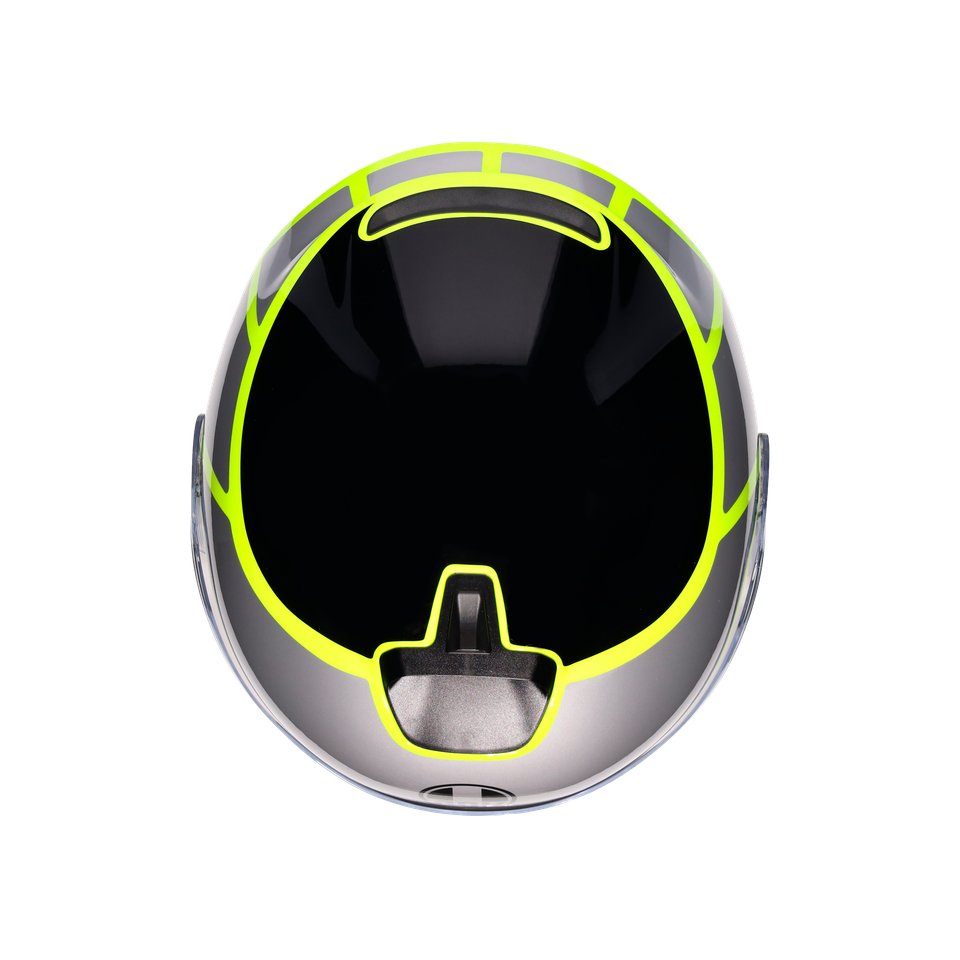 IRIDES DAVAO BLACK/GREY/YELLOW FLUO - MOTORBIKE OPEN FACE HELMET E2206