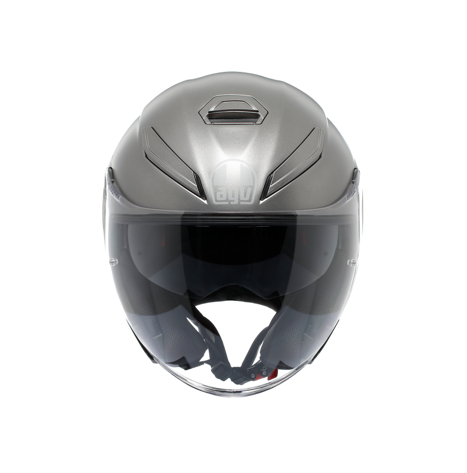 K5 JET EVO MONO MATT LUNA GREY - MOTORBIKE OPEN FACE HELMET E2206