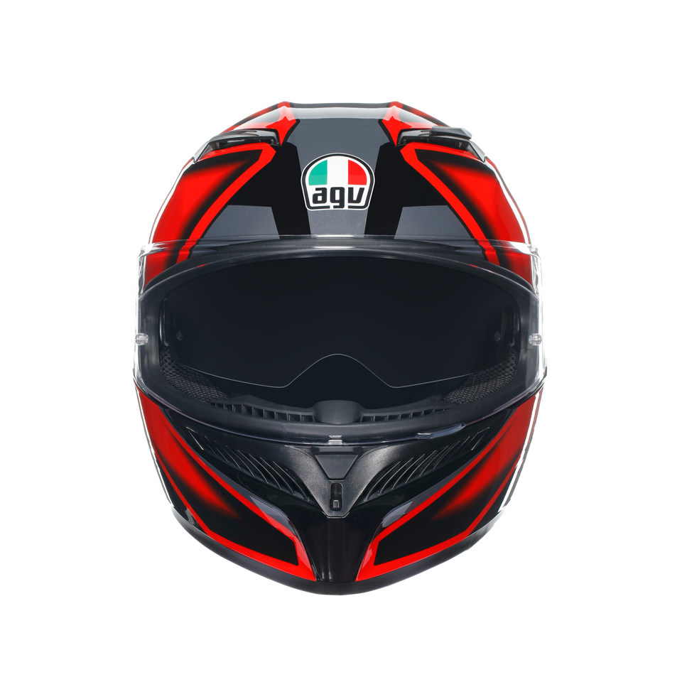K3 COMPOUND BLACK/RED - MOTORBIKE FULL FACE HELMET E2206