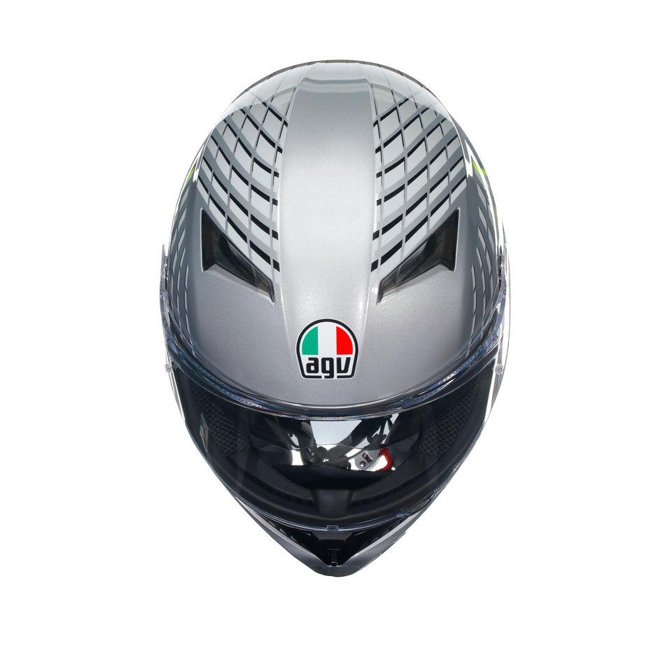 K3 FORTIFY GREY/BLACK/YELLOW FLUO - MOTORBIKE FULL FACE HELMET E2206