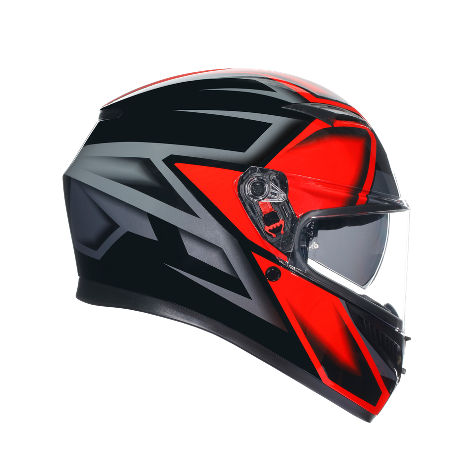 K3 COMPOUND BLACK/RED - MOTORBIKE FULL FACE HELMET E2206