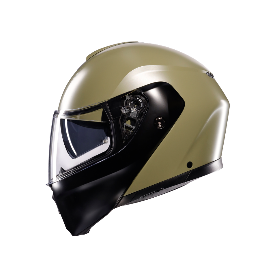 STREETMODULAR MONO MATT PASTELLO GREEN/BLACK - MOTORBIKE FLIP UP HELMET E2206