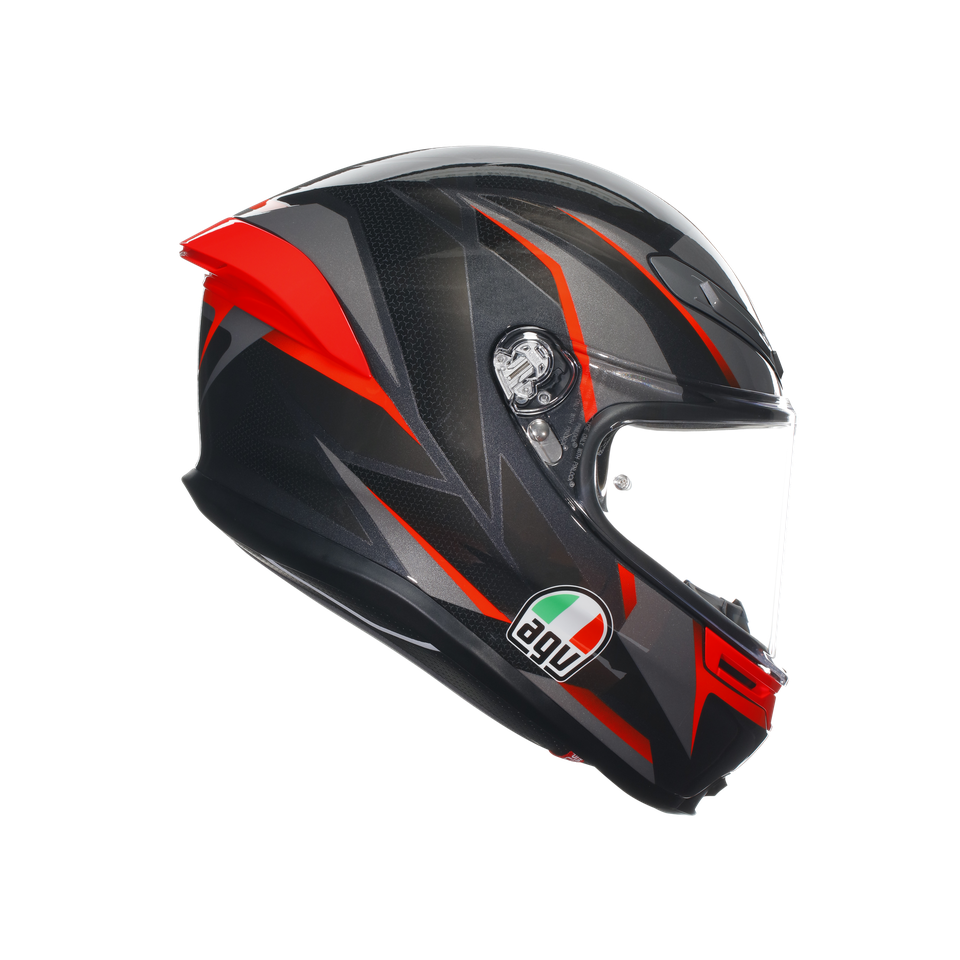 K6 S SLASHCUT BLACK/GREY/RED - MOTORBIKE FULL FACE HELMET E2206