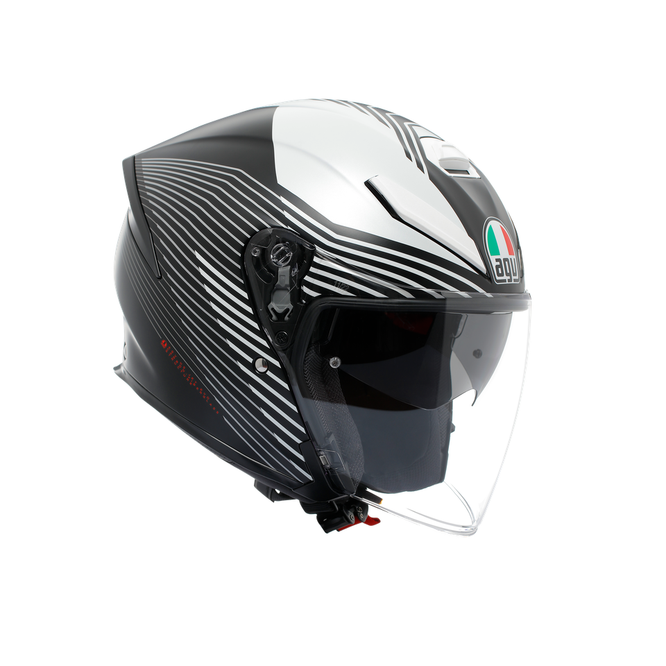 K5 JET EVO CONTROL MATT BLACK/WHITE - MOTORBIKE OPEN FACE HELMET E2206