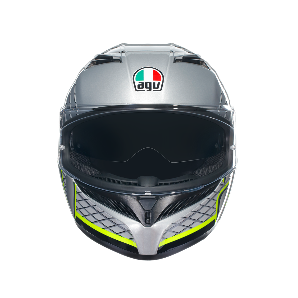 K3 FORTIFY GREY/BLACK/YELLOW FLUO - MOTORBIKE FULL FACE HELMET E2206