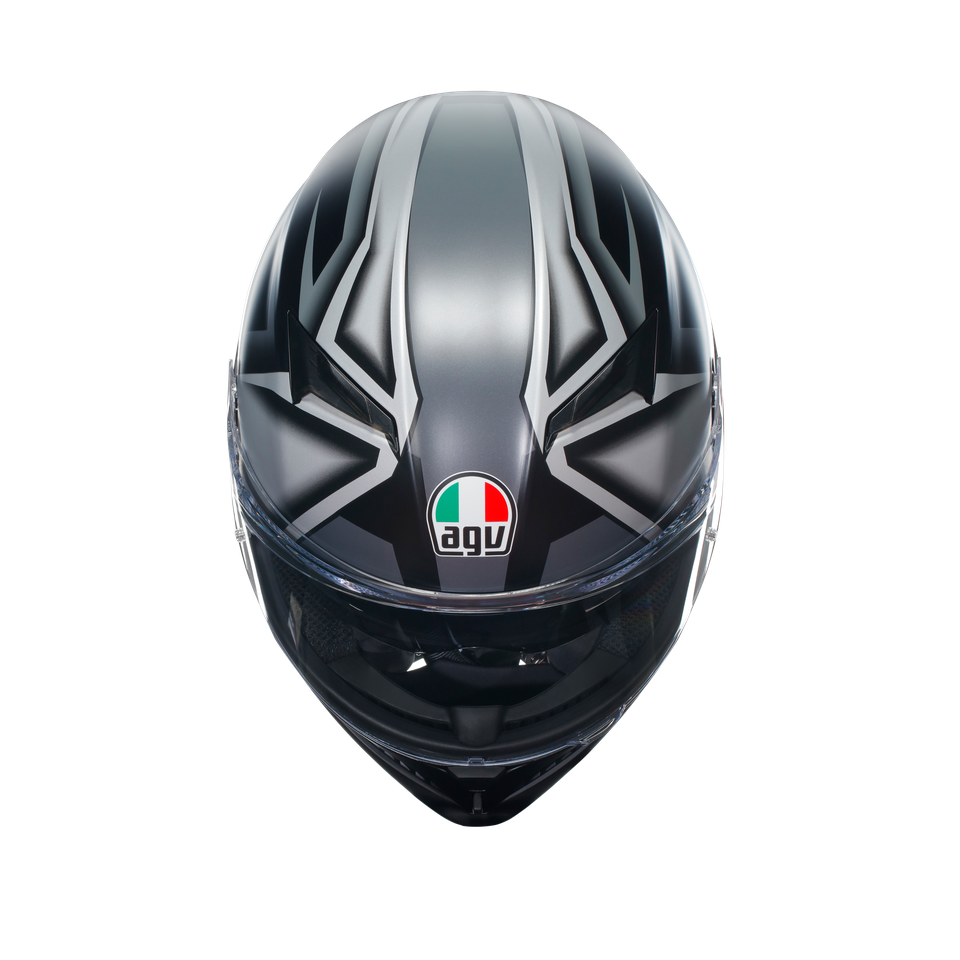 K3 COMPOUND MATT BLACK/GREY - MOTORBIKE FULL FACE HELMET E2206
