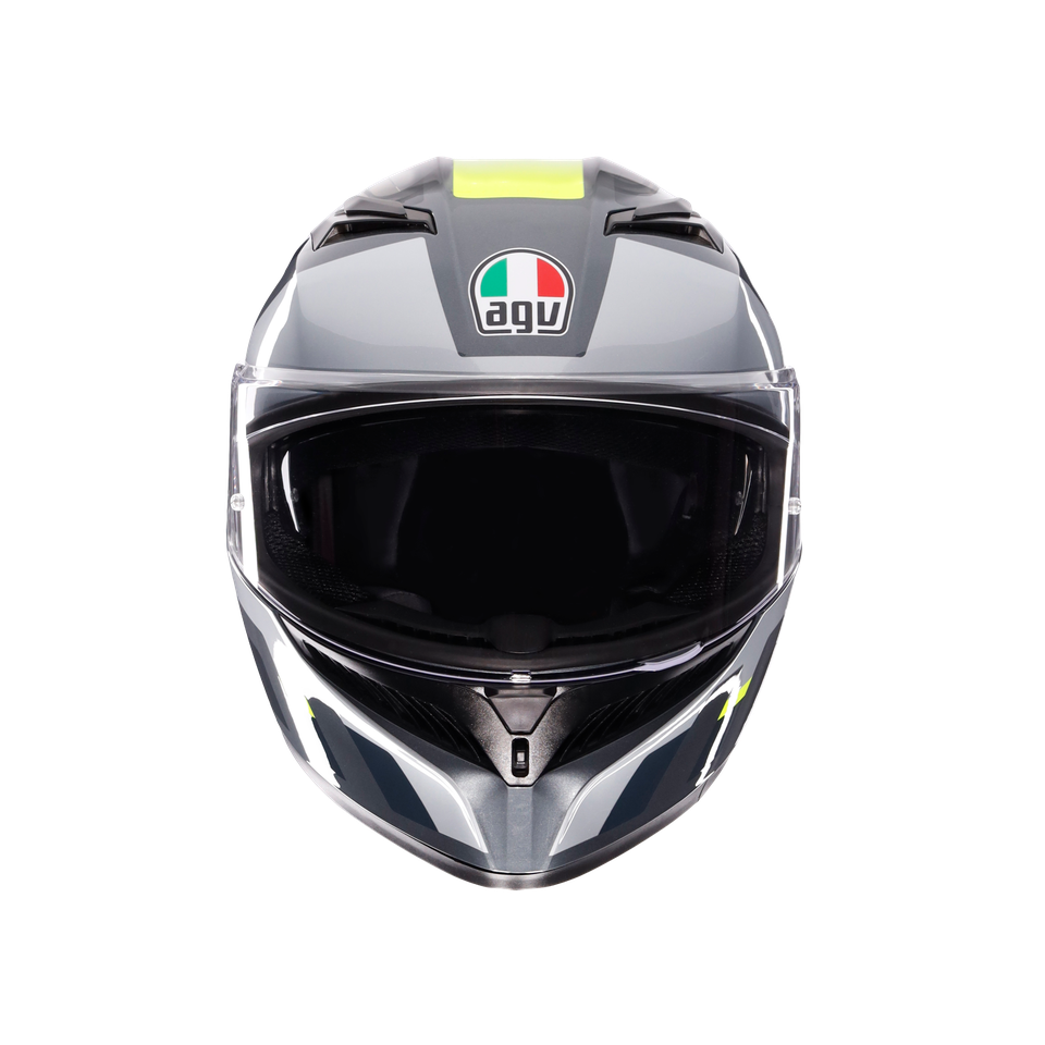 K3 SHADE GREY/YELLOW FLUO - MOTORBIKE FULL FACE HELMET E2206