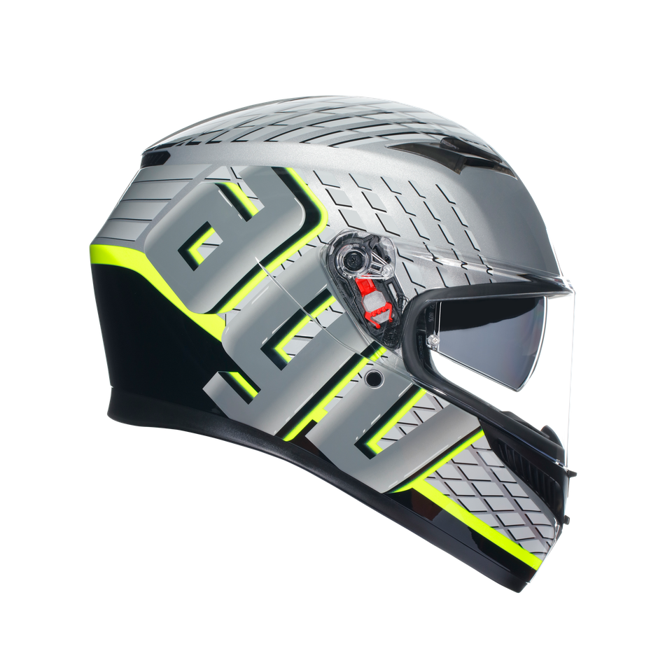 K3 FORTIFY GREY/BLACK/YELLOW FLUO - MOTORBIKE FULL FACE HELMET E2206