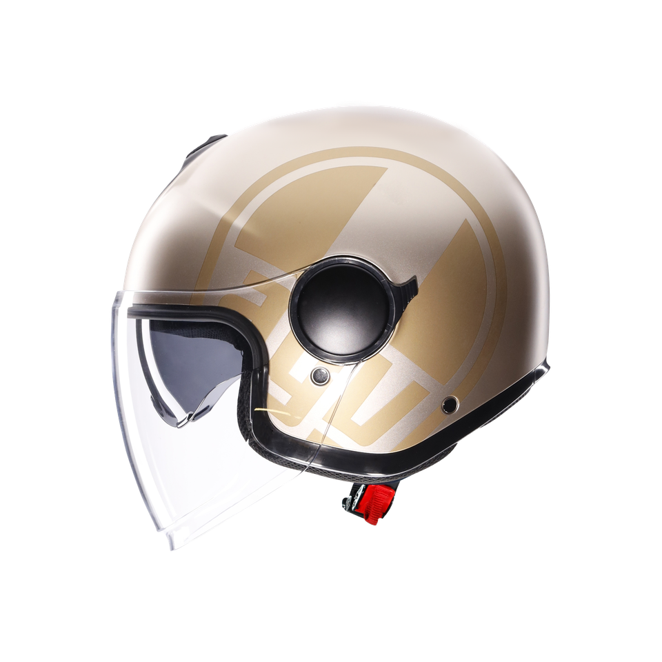 ETERES SIROLO MATT WHITE/GOLD - MOTORBIKE OPEN FACE HELMET E2206