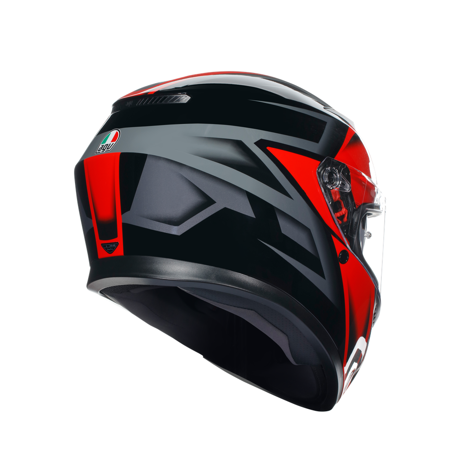 K3 COMPOUND BLACK/RED - MOTORBIKE FULL FACE HELMET E2206