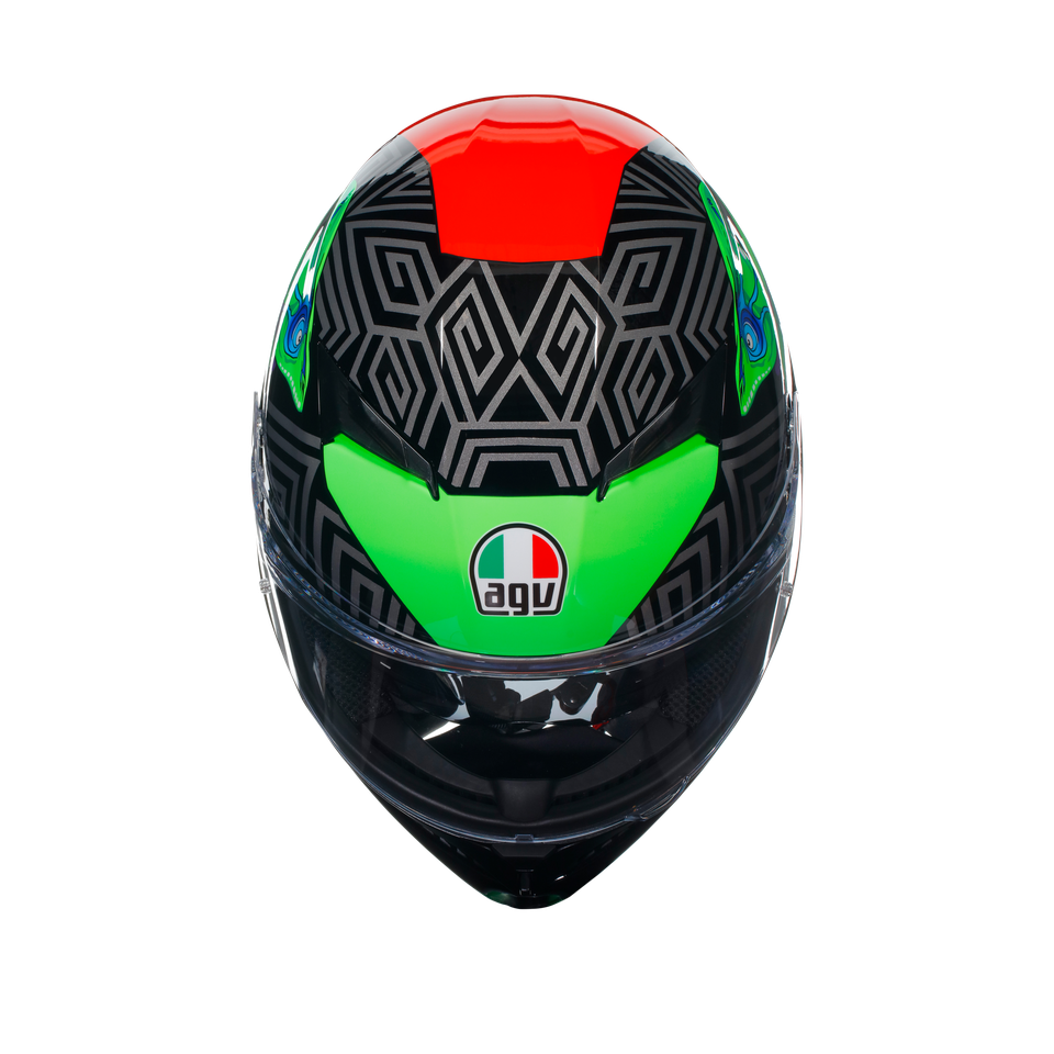 K3 KAMALEON BLACK/RED/GREEN - MOTORBIKE FULL FACE HELMET E2206