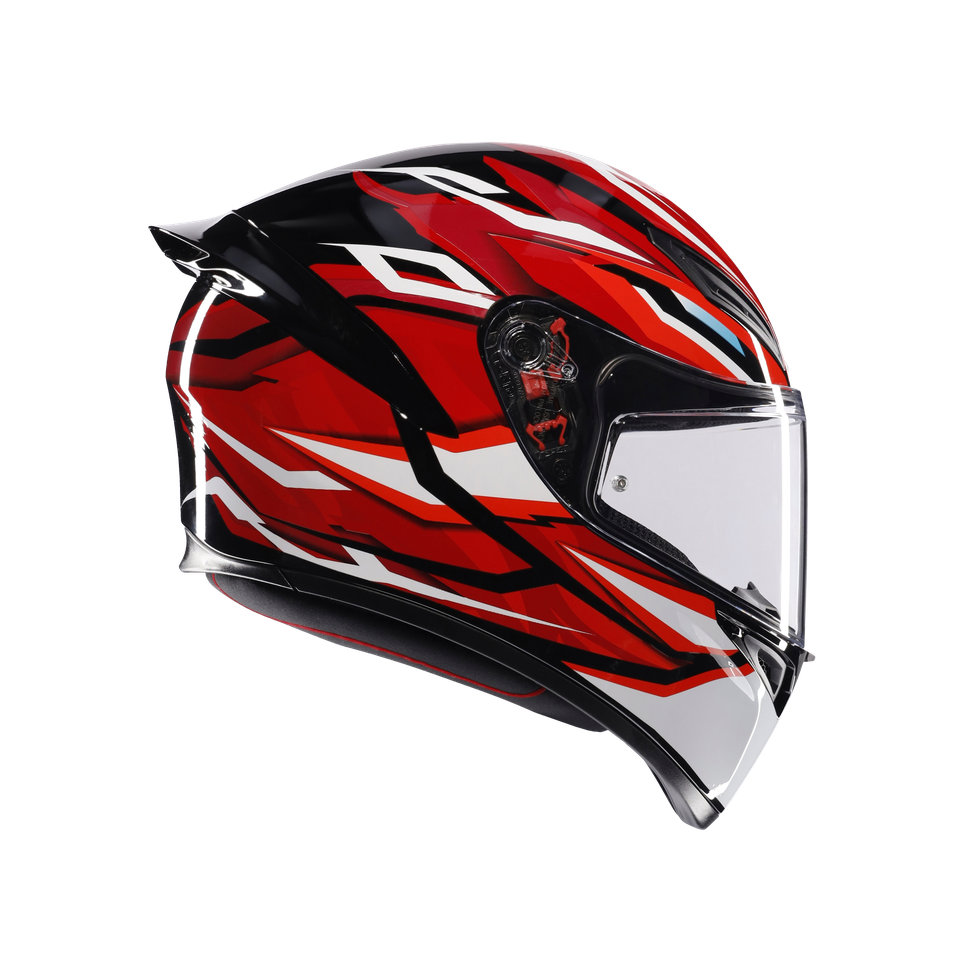 K1 S LION BLACK/RED/WHITE - MOTORBIKE FULL FACE HELMET E2206