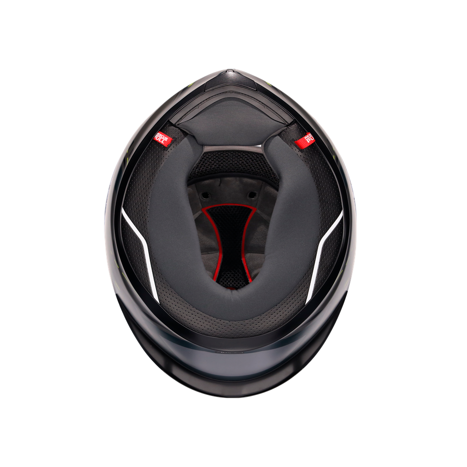 K6 S ENHANCE MATT GREY/YELLOW FLUO - MOTORBIKE FULL FACE HELMET E2206