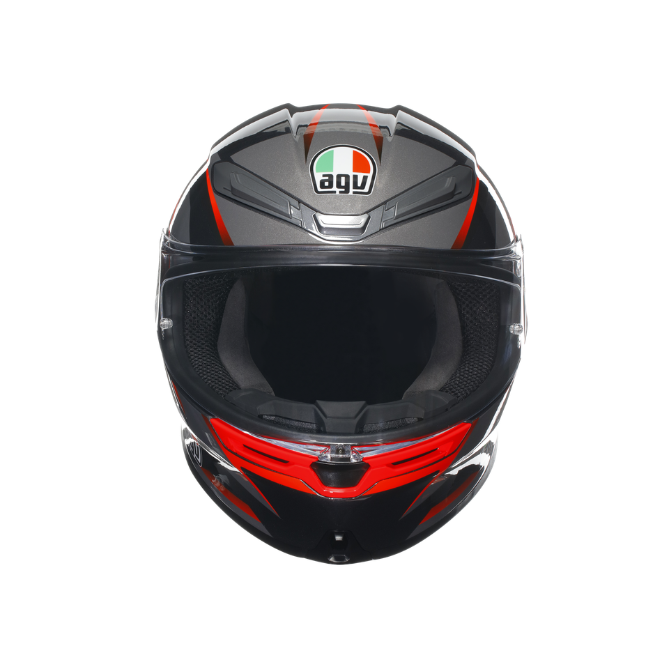 K6 S SLASHCUT BLACK/GREY/RED - MOTORBIKE FULL FACE HELMET E2206