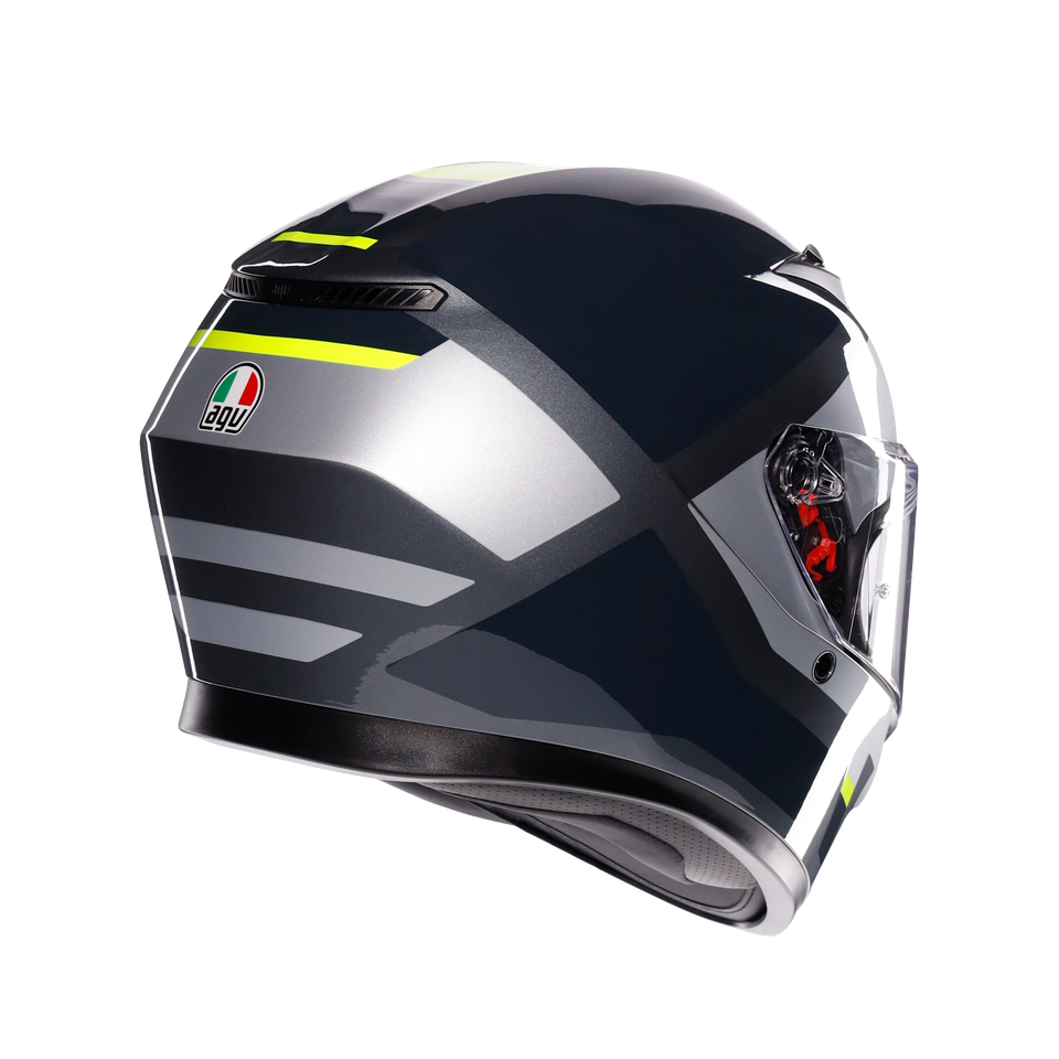 K3 SHADE GREY/YELLOW FLUO - MOTORBIKE FULL FACE HELMET E2206