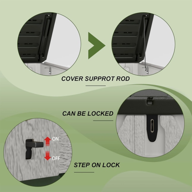 50-in L x 29-in 202- Gallons Gray Plastic Deck Box