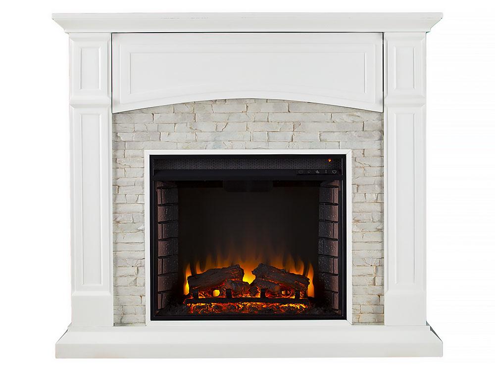 Seneca Electric Fireplace Media Cabinet in White