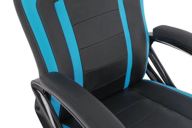 Geekd Raid Gaming-Stuhl Schwarz/Blau – PU-Leder – Bis zu 150 kg