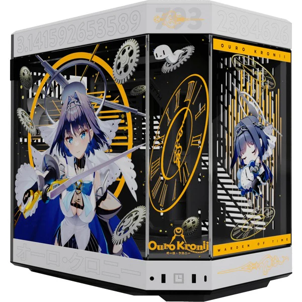 HYTE Y60 – Ouro Kronii Limited Edition – Großes Mauspad im Lieferumfang enthalten. PCI-e 4.0-Riser-Kabel. Panorama-Glasansicht