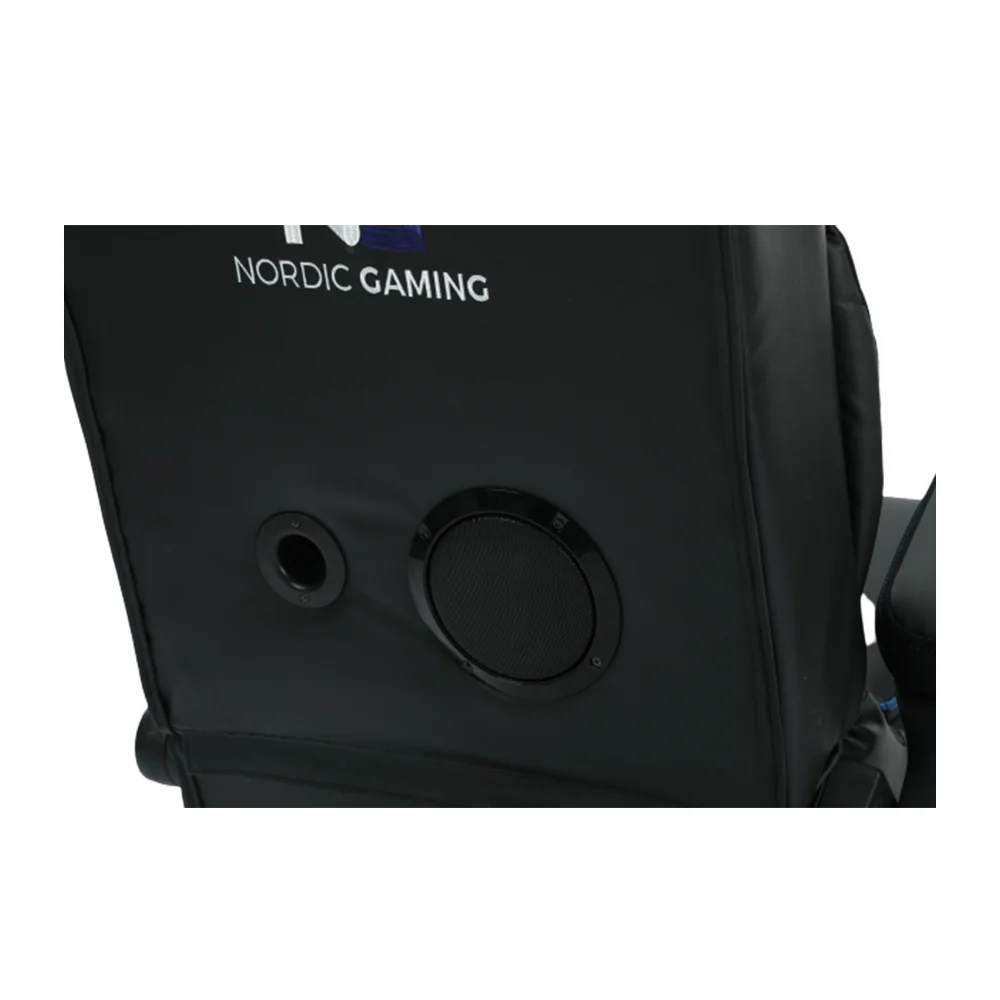 Nordic Gaming Cinema Chair Blau Schwarz Gamer Stuhl – PU-Leder – integriertes Musiksystem
