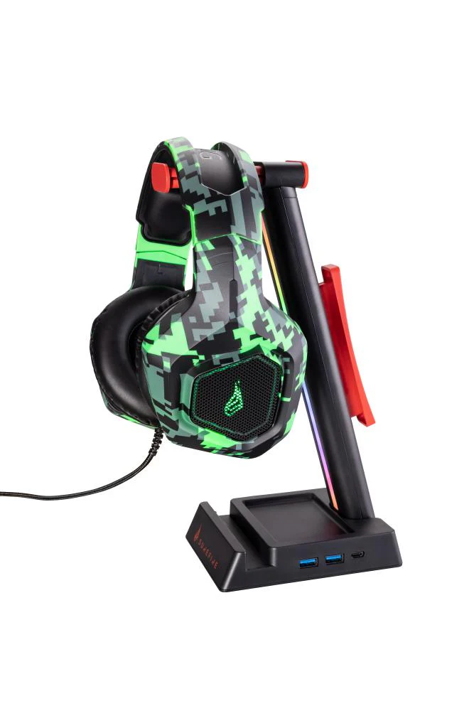 SUREFIRE - Vinson N2 Dual Gaming RGB MF Headset Stand. Sort