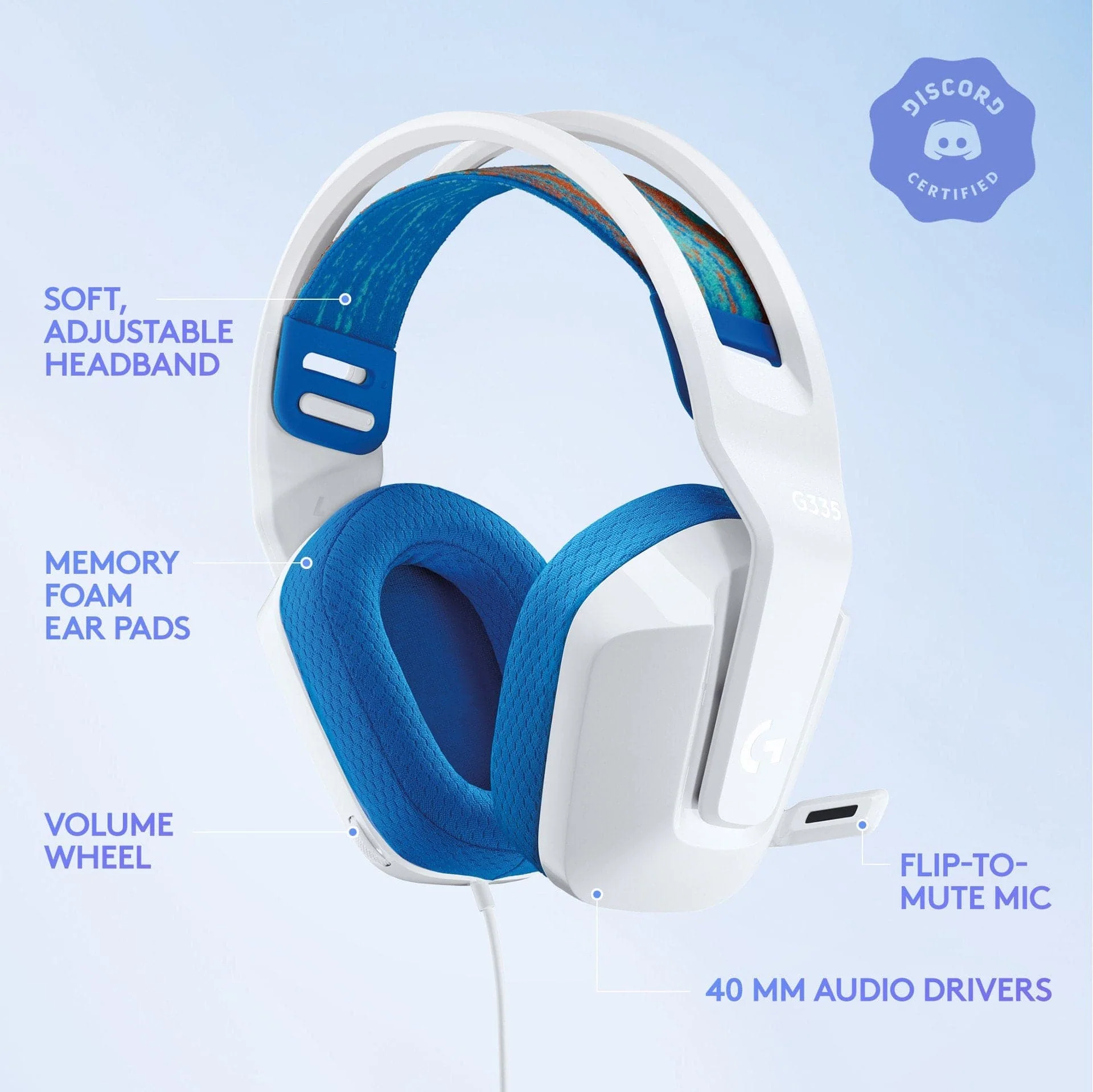 Logitech – G335 kabelgebundenes Gaming-Headset – WEISS