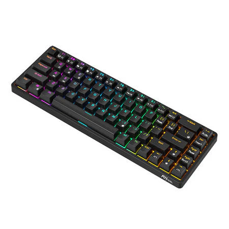 Trådløs mekanisk tastatuer mechanical keyboard Royal Kludge RK837 RGB. Brun switch (sort)