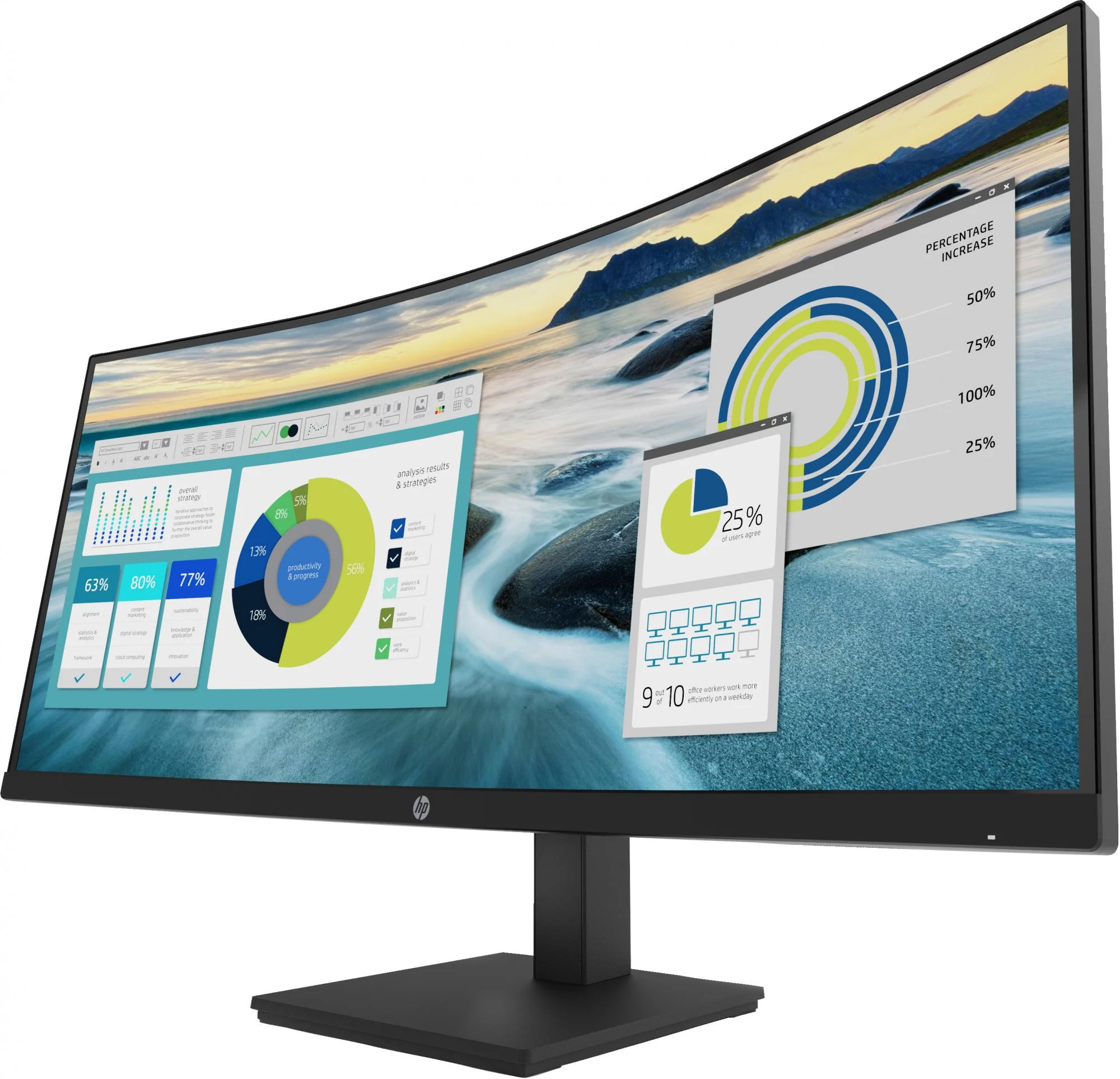 HP P34hc G4 34 3440 x 1440 (UltraWide) HDMI DisplayPort USB-C 60Hz  Dockingskærm